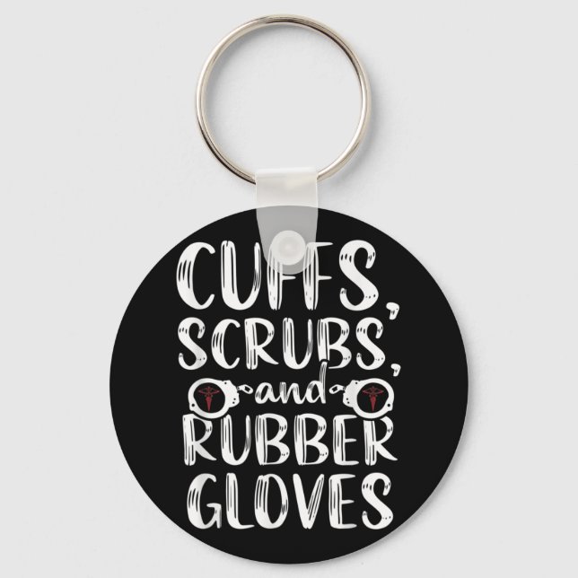 Cuffs Correctional Nurse RN Prison Nursing Medical Keychain (Front)