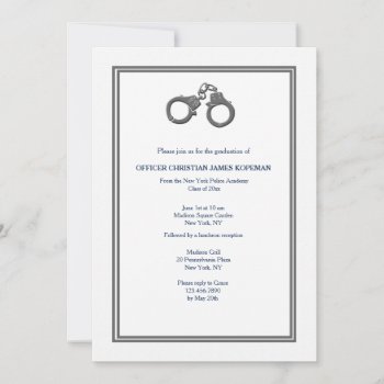 Cuffs Police Officer Graduation Invitation by PixiePrints at Zazzle