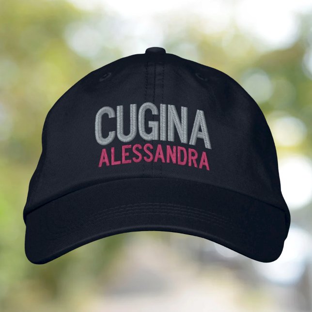 Cugina (cousin/female) personalized embroidered baseball cap (Creator Uploaded)