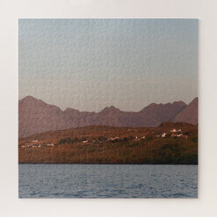 Cuillin Hills at Red Sunset Isle of Skye Mountain  Jigsaw Puzzle