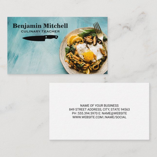 Cuisine Dish | Chef Knife Business Card (Front/Back)