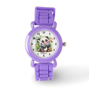 Cuite girls panda bear add name watch