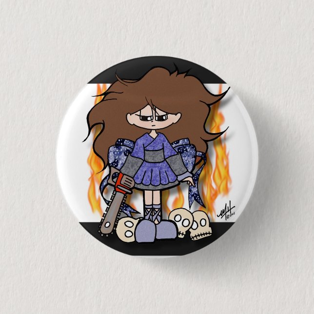 Cukini Chainsaw Undead Killer Button (Front)