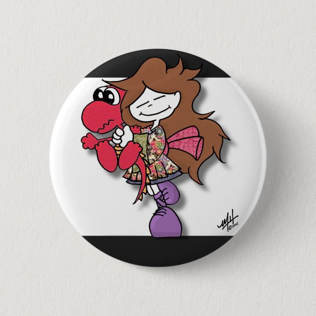 Cukini Dragon Squeeze Pinback Button (Front)
