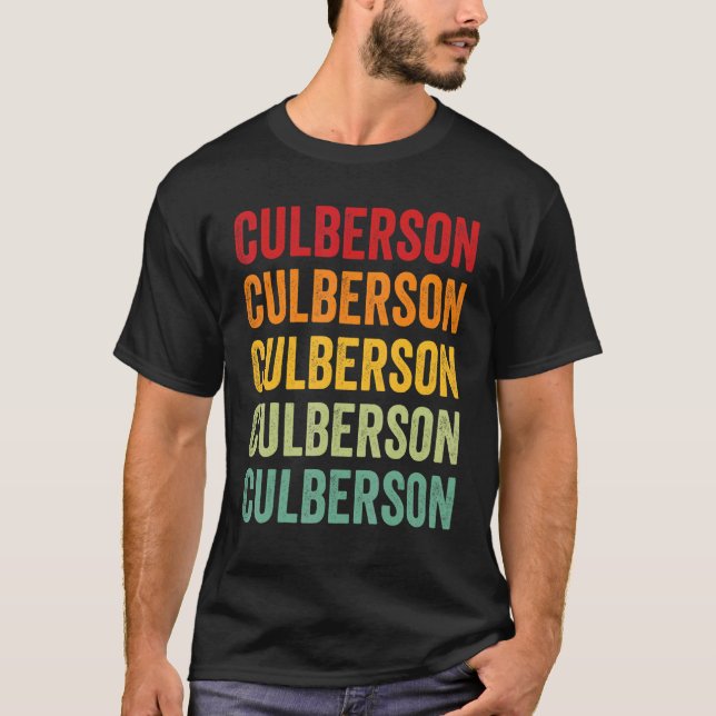 Culberson County Texas Rainbow Text Design T-Shirt (Front)