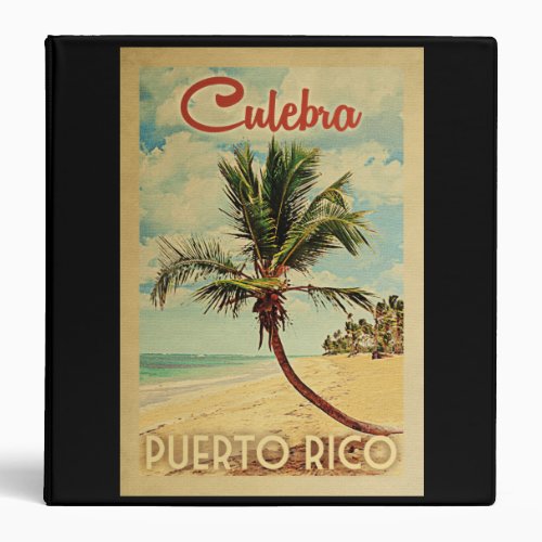 Culebra Palm Tree Vintage Travel 3 Ring Binder