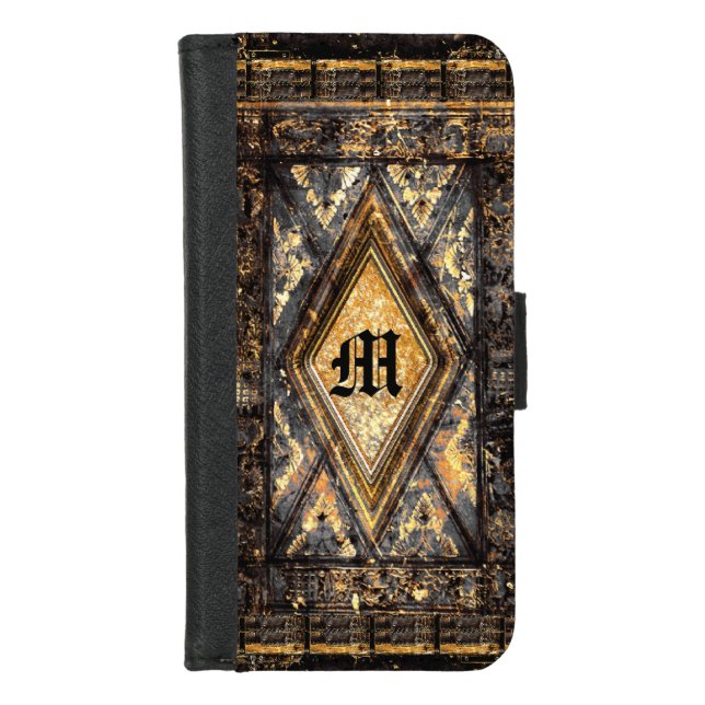 Culfoure Milon Unique Old Book Style  Monogram iPhone Wallet Case (Front)