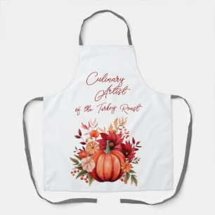 Culinary Artist of the Turkey Roast Red Pumpkin Apron