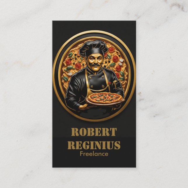 Culinary Artistry: Pizza Chef capunk 2980 Business Card (Front)