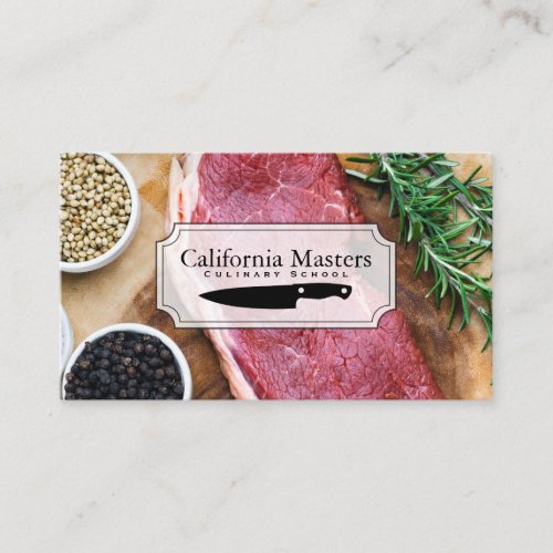 Culinary Arts  Chef  Steak and Herbs Business Card