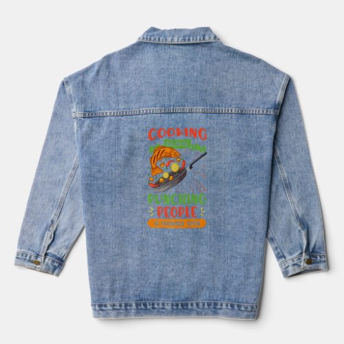 Culinary Arts Cooking Kitchen Chef Cook Knife Food Denim Jacket