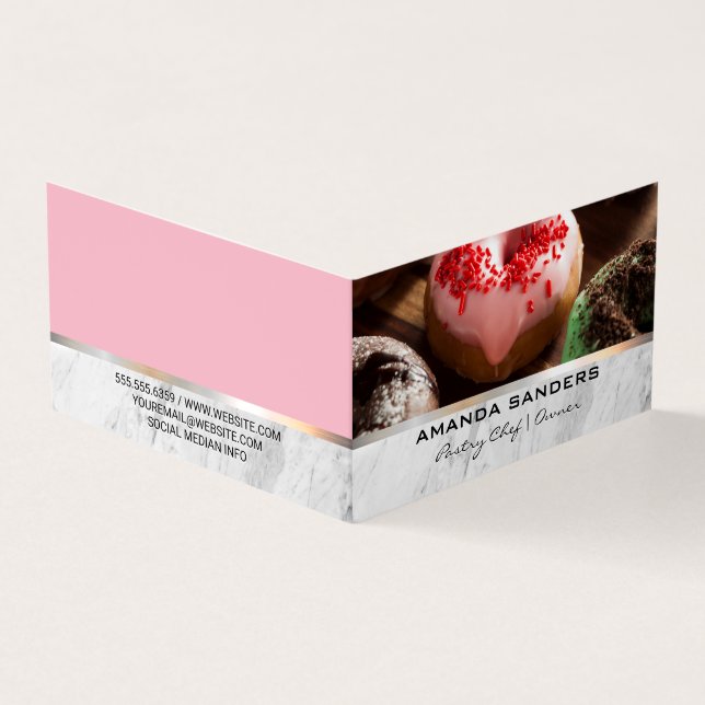 Culinary Arts | Gourmet Donuts on Table Business Card (Outside)
