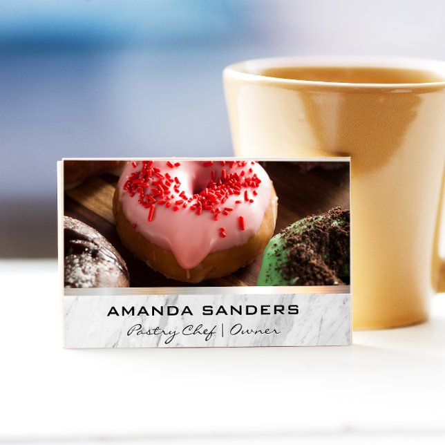 Culinary Arts | Gourmet Donuts on Table Business Card (Creator Uploaded)
