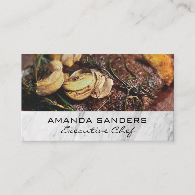Culinary Arts | Steak Fine Dining Cuisine Business Card (Front)