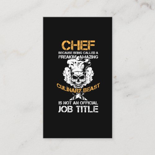 Culinary Beast Funny Kitchen Chef Cuisine Cook Business Card
