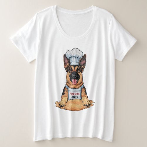Culinary Canine Baker German Shepard With Loaf Plus Size T_Shirt
