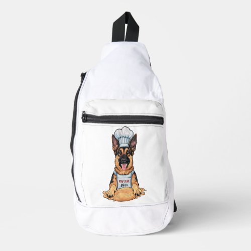 Culinary Canine Baker German Shepard With Loaf Sling Bag