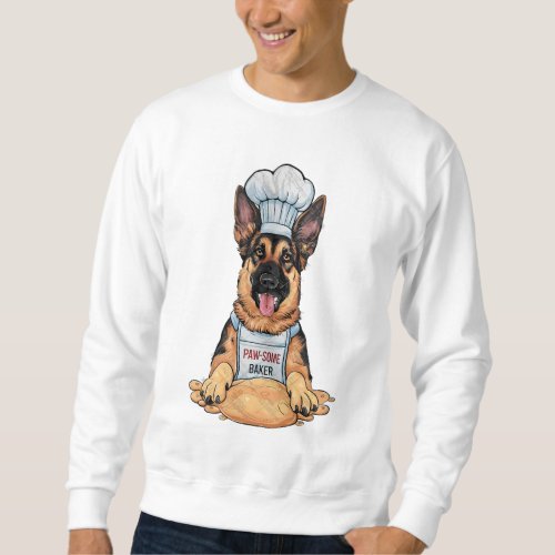 Culinary Canine Baker German Shepard With Loaf Sweatshirt