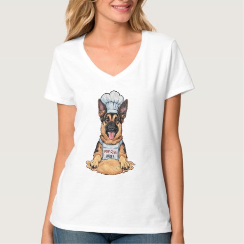 Culinary Canine Baker German Shepard With Loaf T_Shirt