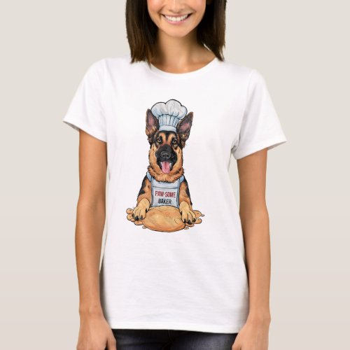Culinary Canine Baker German Shepard With Loaf T_Shirt