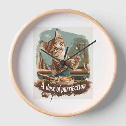 Culinary Cat Chef Clock