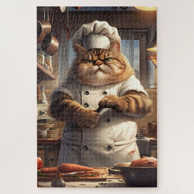 Culinary Cat Chef, Funny Animal, 1000 Piece Jigsaw Puzzle (Vertical)