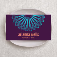 Culinary Chef Blue Whisk Logo Purple Catering Business Card at Zazzle