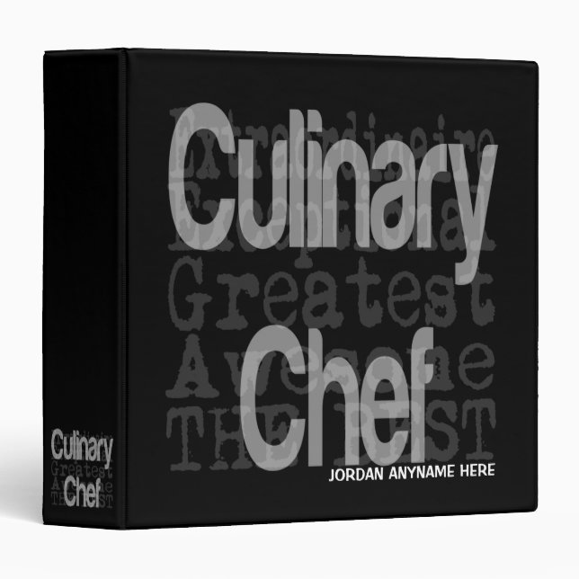 Culinary Chef Extraordinaire CUSTOM 3 Ring Binder (Front/Spine)