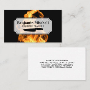 Culinary Chef Fire Flame Business Card