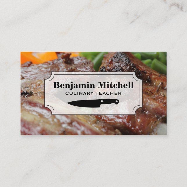 Culinary Chef | Food Background Business Card (Front)