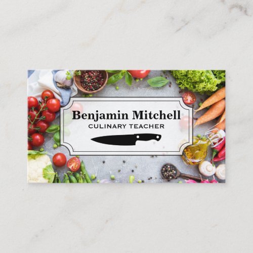 Culinary Chef  Fresh Vegetables Produce  Business Card