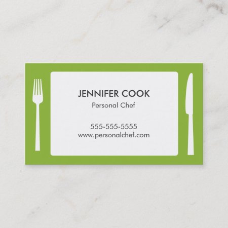 Culinary Chef Green Modern Business Card