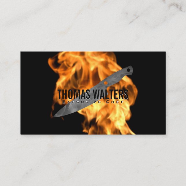 Culinary Chef Knife | Fire Business Card (Front)