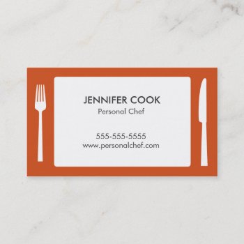 Culinary Chef Placemat Business Card by emilymarydesigns at Zazzle