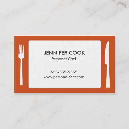 Culinary Chef Placemat Business Card