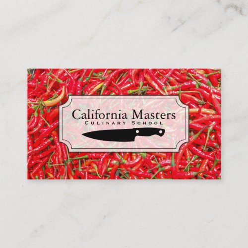 Culinary Chef  Red Chilis Business Card
