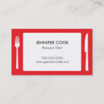 Culinary Chef Red Modern Business Card at Zazzle