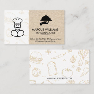 Culinary Chef   Restaurant Owner   Leather Business Card