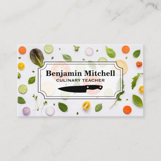 Culinary Chef | Vegetable Ingredients  Business Card (Front)
