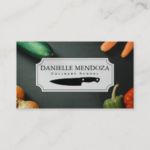 Culinary Chef Vegetables on Table Business Card