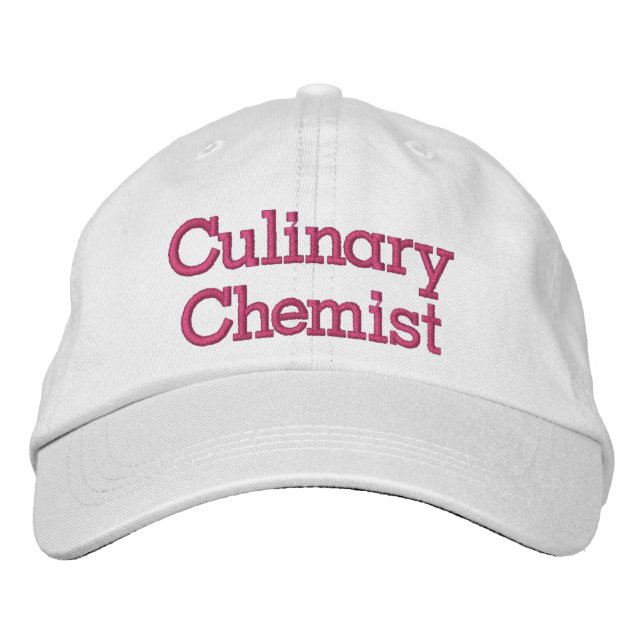 Culinary Chemist typography in pink Embroidered Baseball Cap (Front)