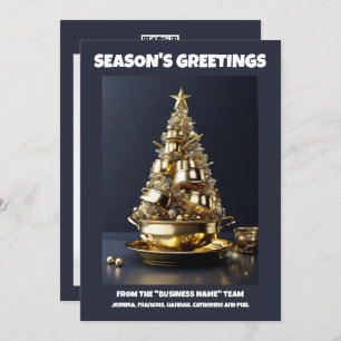 Culinary Christmas tree chef business catering Holiday Card