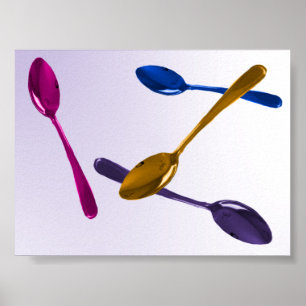Culinary Colorful Spoons Poster