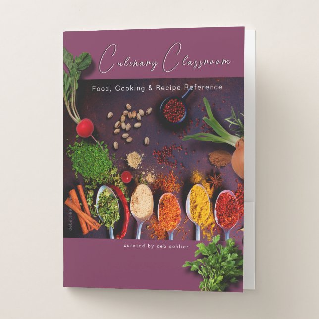 Culinary Cookbook & Recipe Book Pocket Folder (Front)