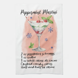 Culinary Delight: Peppermint Martini Recipe Kitchen Towel