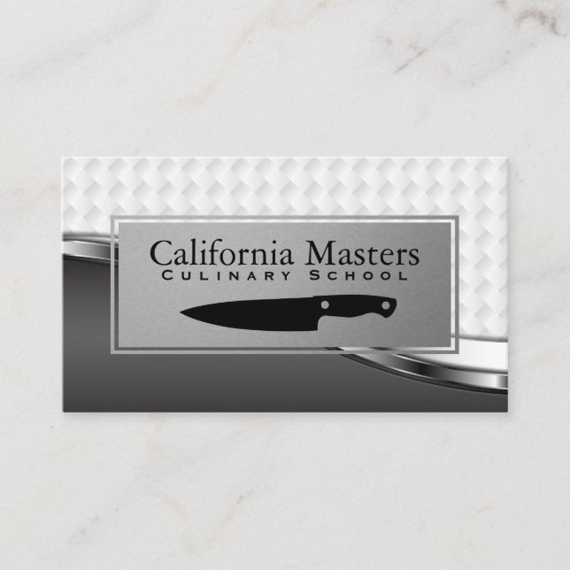 Culinary | Executive Chef Knife | Metallic Weave Business Card (Front)