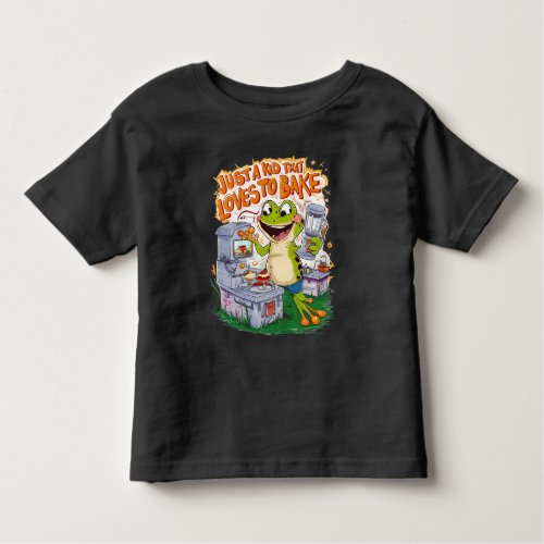 Culinary Explorer Frogs Stove Adventure Toddler T_shirt