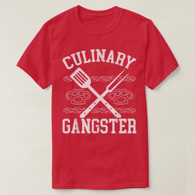 Culinary Gangster Cooking Master Chef Hat Proud Co T-Shirt (Design Front)