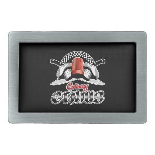 Culinary Genius Crossed Chef Knives Rectangular Belt Buckle