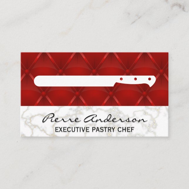 Culinary Knife Leather Upholster Background Loyalty Card (Front)